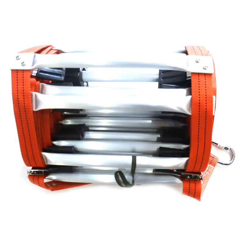 Escalera plegable vendedora caliente del aluminio del doblez del rescate de la emergencia del rollo de la salida de incendios de la escalera de la cuerda de seguridad