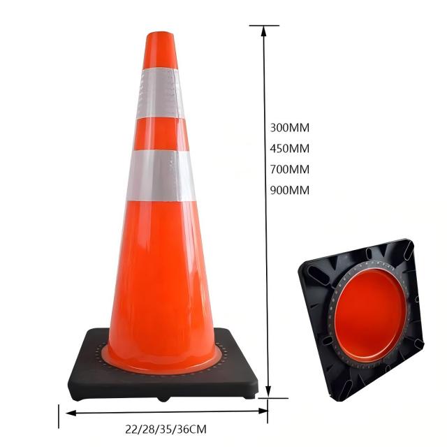 Cono de tráfico plástico reflectante naranja de PVC para seguridad en carretera 