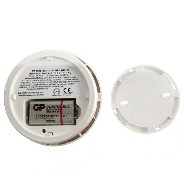 Alarma de incendio inteligente roja intermitente para seguridad del hogar