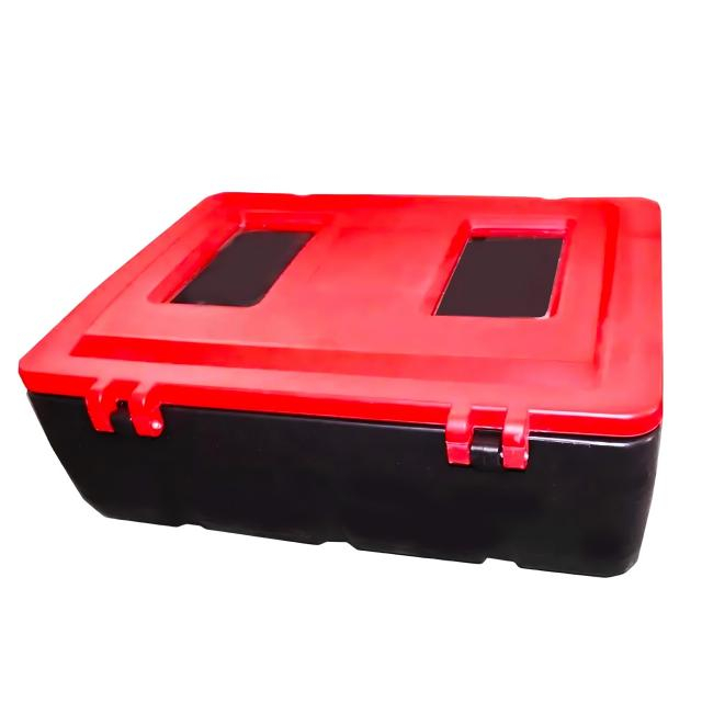 Caja de extintor de gabinete de plástico rojo para extintor doble, tamaño 715x540x270 mm